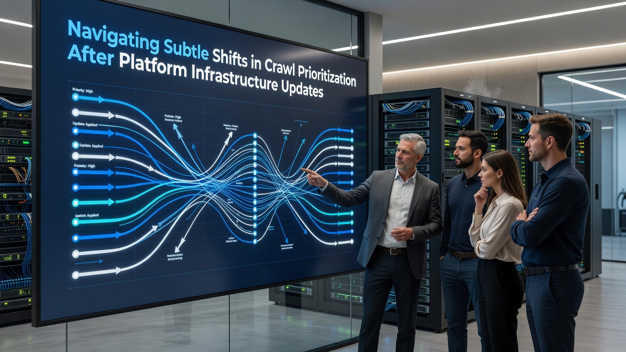 Analytics dashboard displaying crawl frequency trends following a major platform infrastructure migration in 2026