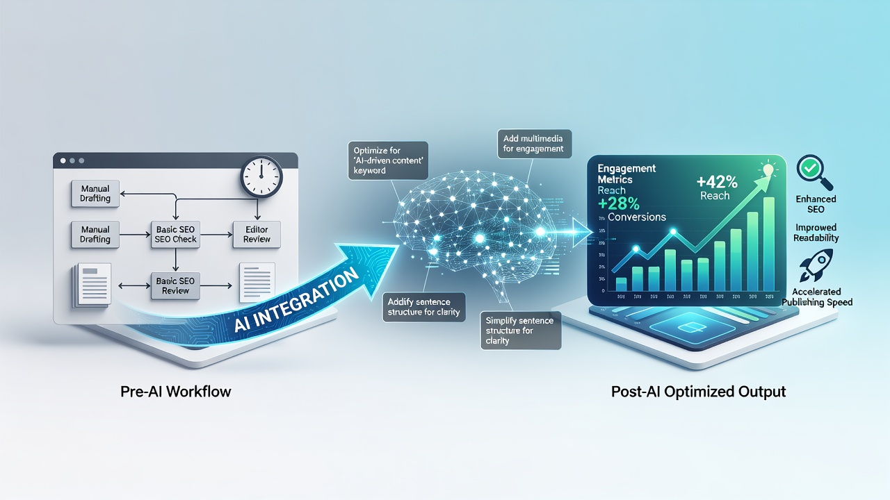 Tracing the Impact of Integrated AI Suggestions on Content Optimization Processes